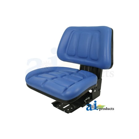 Seat W/ Trapezoid Backrest, Blue Vinyl, 265 Lb / 120 Kg Weight Limit 23 X10 X19